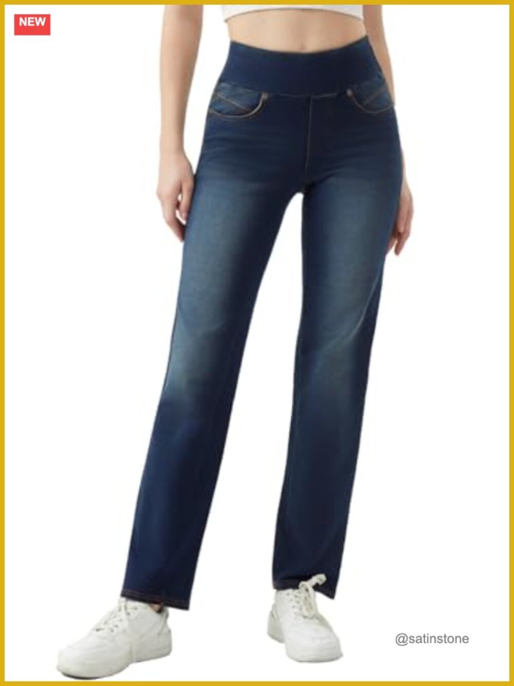 High Waisted Flared Denim Jeans Women Tummy Control Stretchy Casual Office
